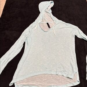 Ice blue hooded sweater